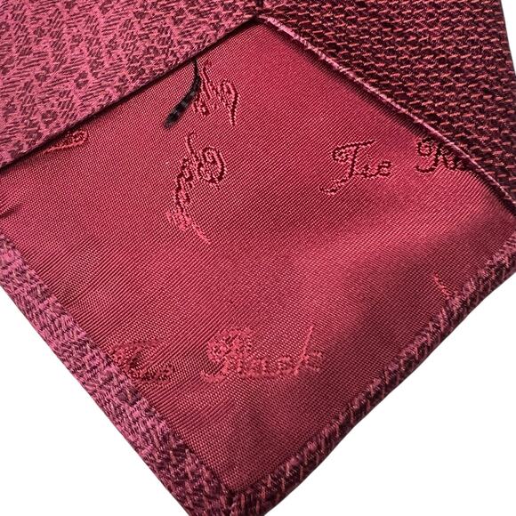Charleston Tie Rack Necktie Mens Burgundy 100% Silk Pattern Career Classic Italy - Picture 4 of 6